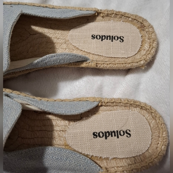 NEW Soludos Embroidered Strawberrie Espadrille Slides Flats Blue Womens Shoes 9 - Picture 9 of 11